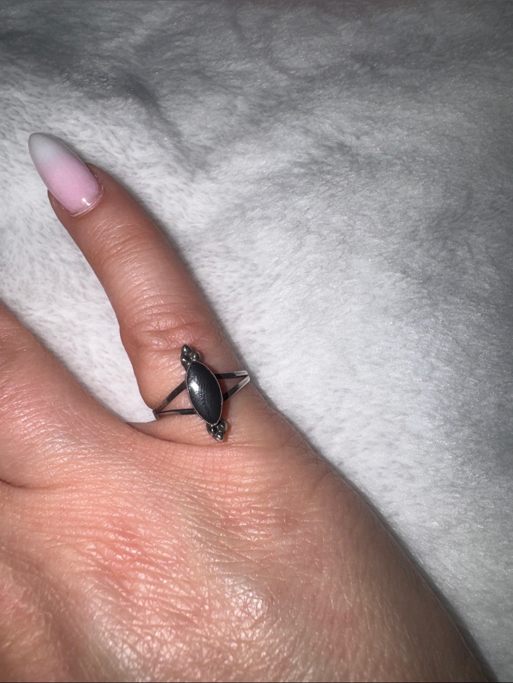 Sterling ring black stone-Mexico